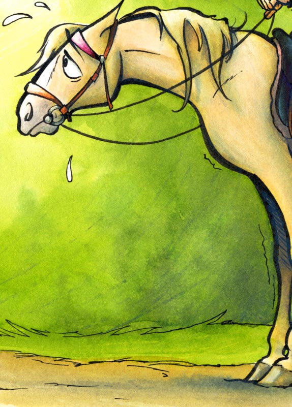 scared horse illustration